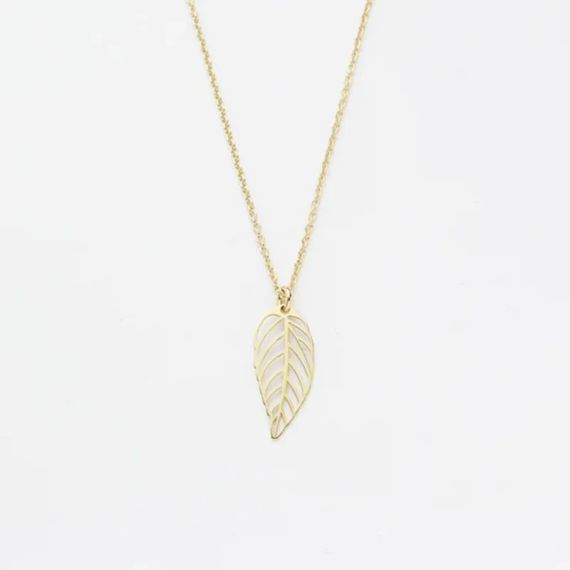 Jewelberry Kette Cut Out Leaft vergoldet Sale