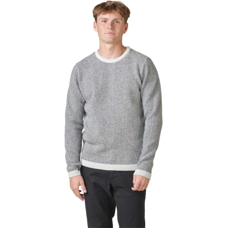 Klitmoller Collective Keld Knit Strickpullover Cream / Black XL Nur Für Kurze Zeit