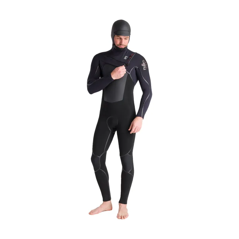 C-Skins NuWave Wired+ Hooded Steamer 6/5 Neoprenanzug Black XL Beliebt