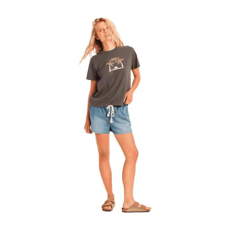 Sisstrevolution T-Shirt Beach Daze Boyfriend Knit Tee Charcoal Neuheit
