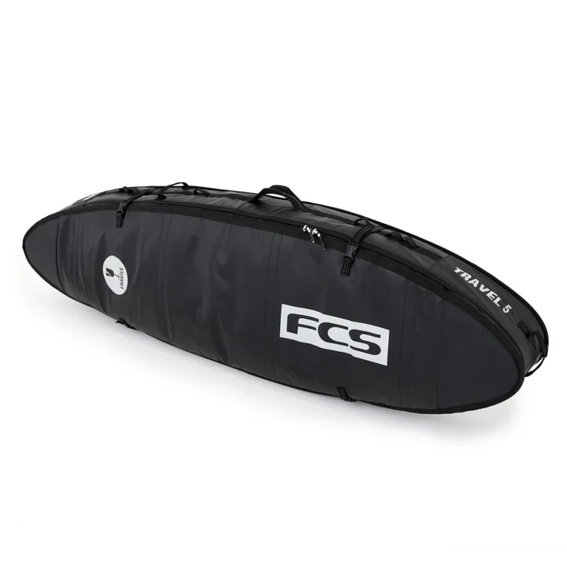 FCS Boardbag Travel 5 All Purpose Black/Grey Surfboard Cover 6.3 Heißes Angebot