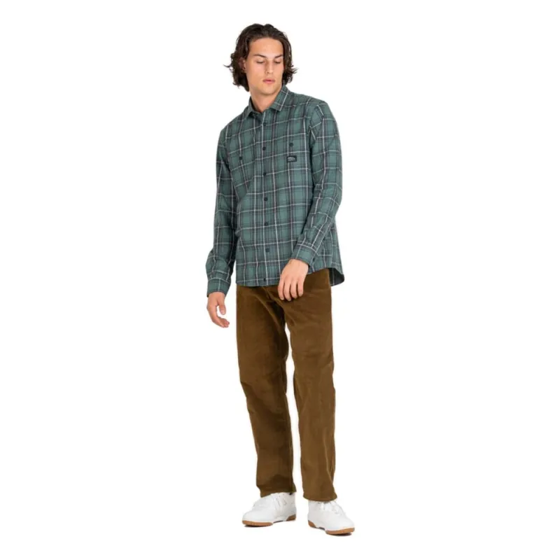 Reell Alvar Check Shirt Green/Black/White M Rabatt