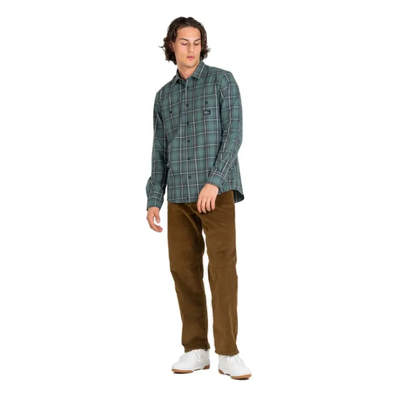 Schnäppchen Reell Alvar Check Shirt Green/Black/White XL