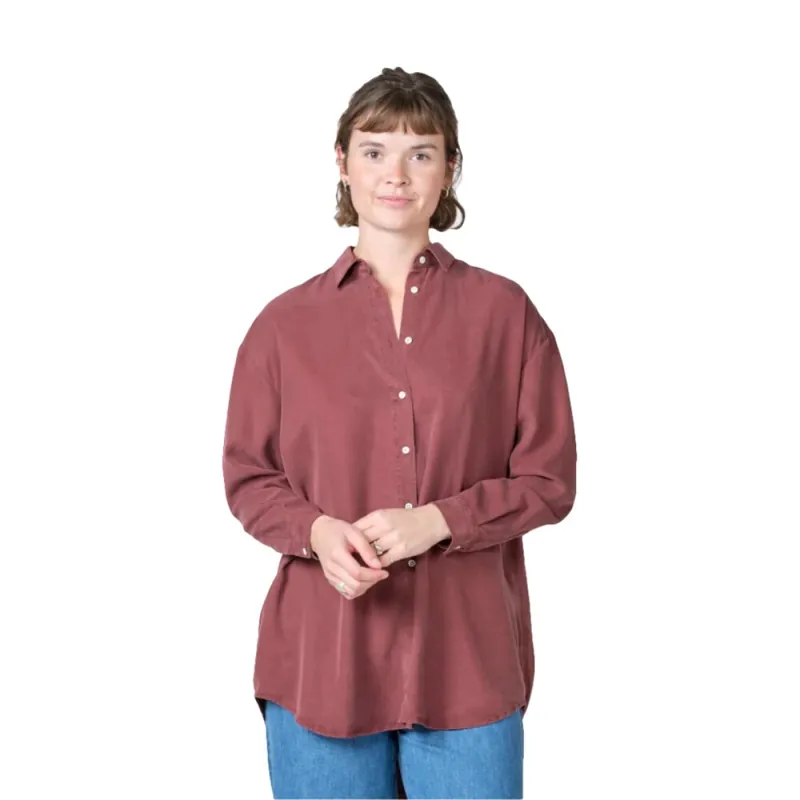 Geprüft Klitmoller Collective Ofelia Lyocell Shirt Burgundy M