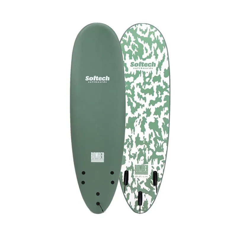 Softech Bomber 5'10" Softboard FCS2 Smoke Green White Sonderangebot