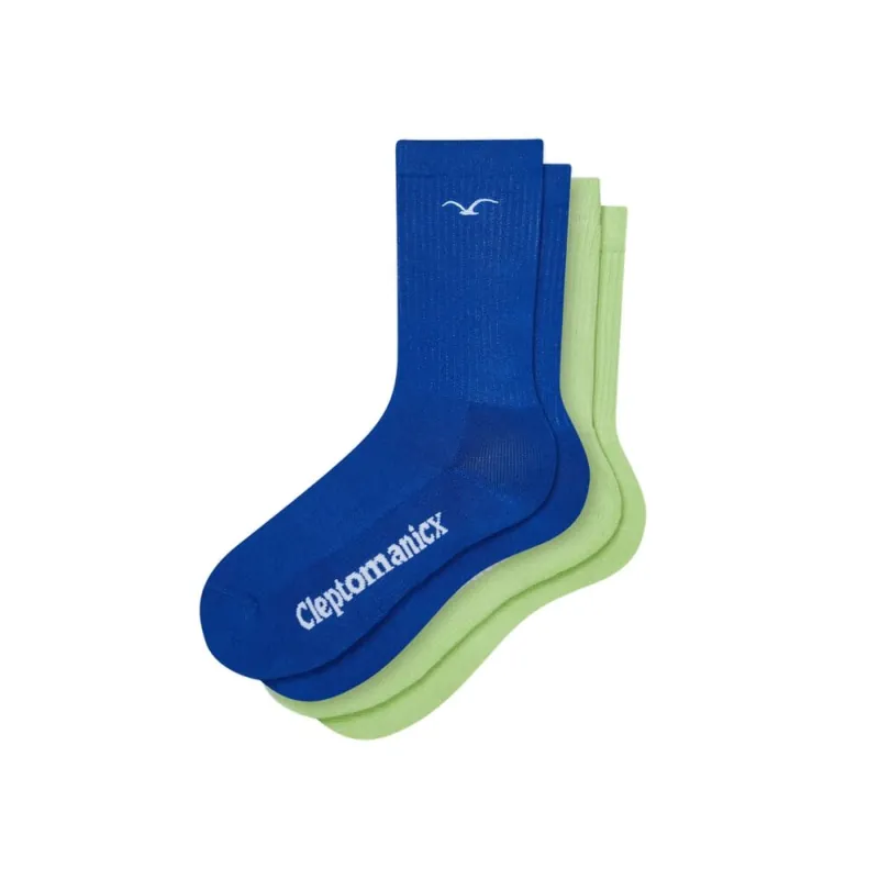 Finale Aktion Cleptomanicx Socken Ligull 2 Pack Blue Quartz/ Nile Green 38-41