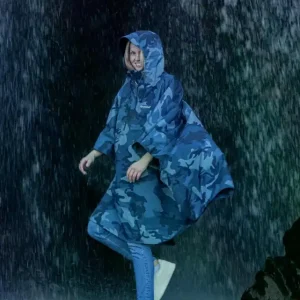 DRYROBE Regen-Poncho wasserdicht Blau Camo unisize Rabatt