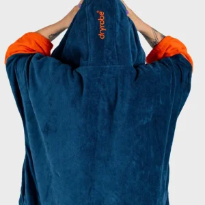 Expressversand DRYROBE Fullzip Handtuchmantel Baumwolle Blau S