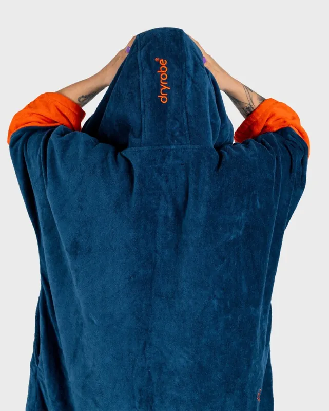 Expressversand DRYROBE Fullzip Handtuchmantel Baumwolle Blau S