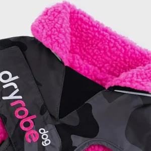 DRYROBE Dog Coat Hundemantel Schwarz Camo Pink L Must-Have
