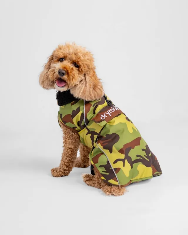 DRYROBE Dog Coat Hundemantel Grün Camo L Ausverkauf