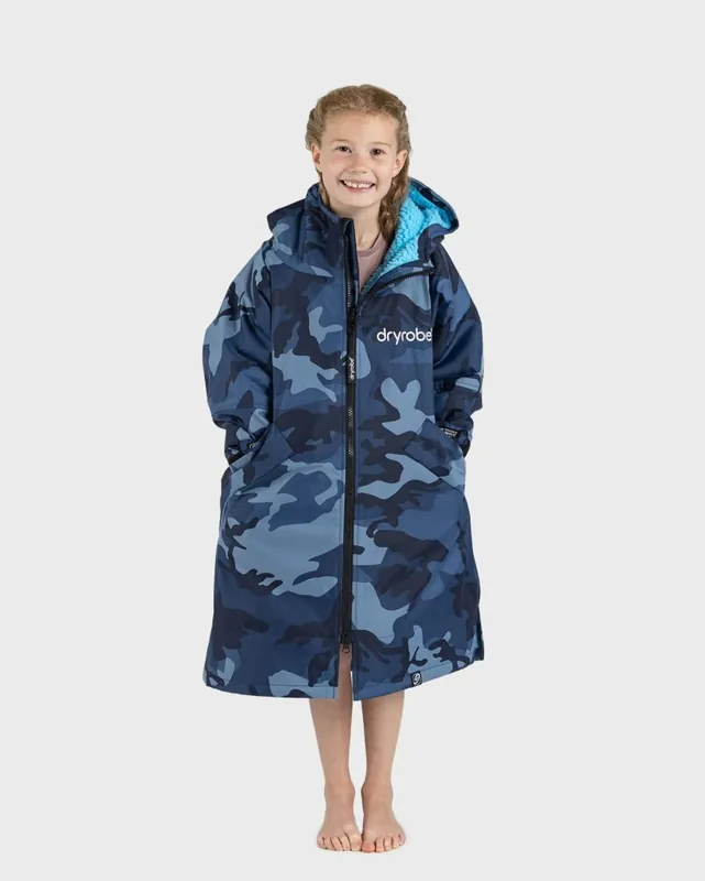 Solange Der Vorrat Reicht DRYROBE Advance Long Sleeve KIDS Camo Blau 5-9