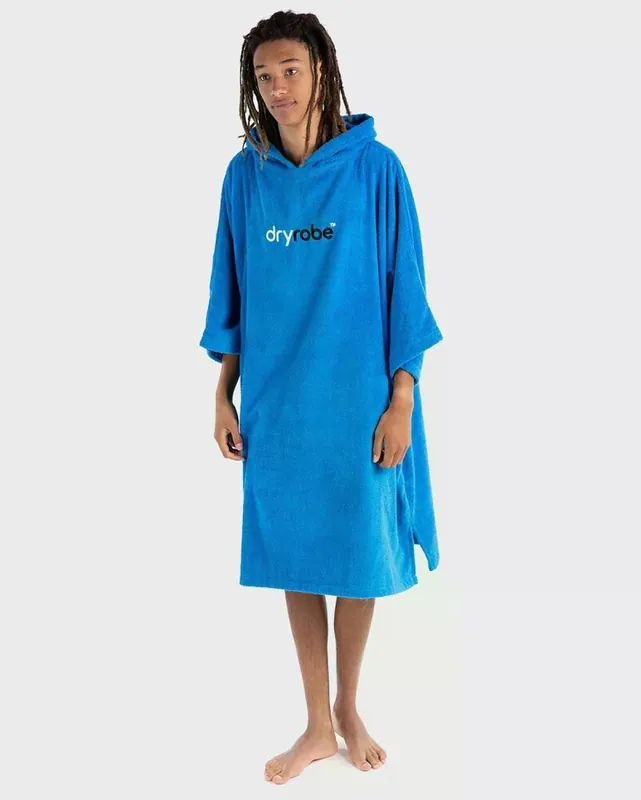 DRYROBE Handtuchmantel Bio-Baumwolle Kobalt Blau L Mega-Angebot