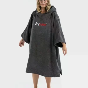 DRYROBE Handtuchmantel Bio-Baumwolle Grau S Nur Heute