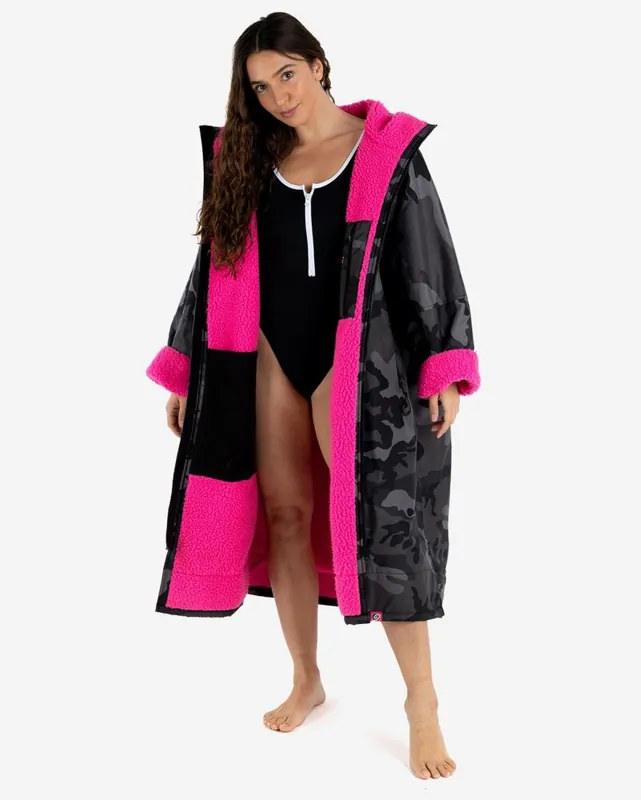 Abverkauf DRYROBE Advance Long Sleeve Schwarz Camo Pink XXL