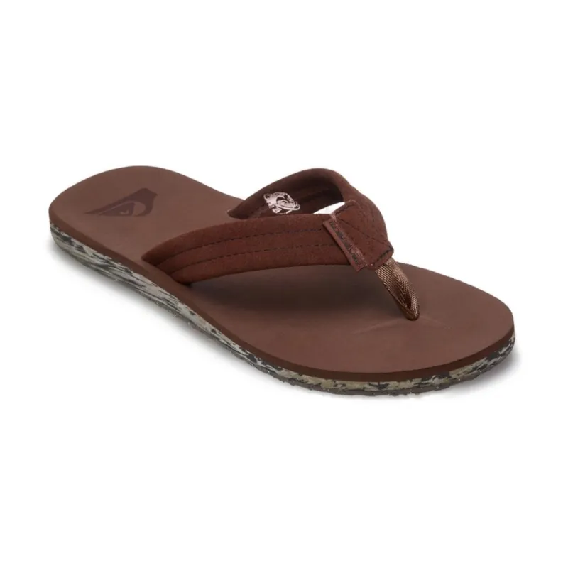 Schneller Versand Quiksilver Carver Suede Recycled Zehentrenner Brown 2