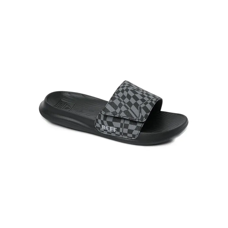 reef Kids Salty Slide Badelatschen Black Swell Checker US2 - EU33 Preiswert