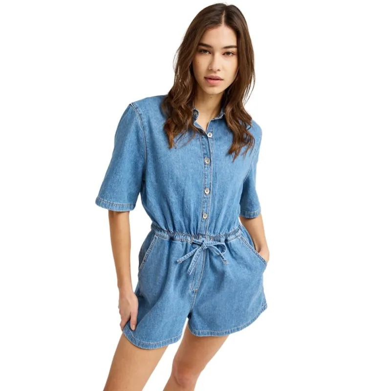 Roxy Real Tomorrow Denim Jumpsuit Short Surf Wash XL Markenware