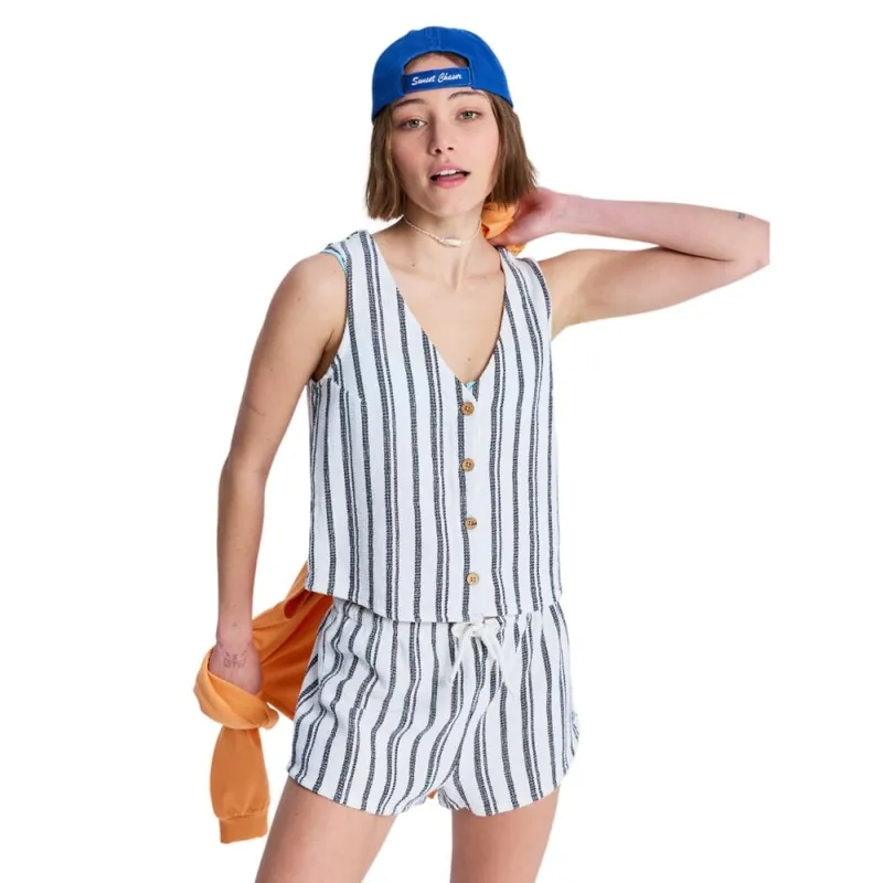 Geprüft Roxy Sunbaked Spirit Top White Asparagus Verty Stripes M