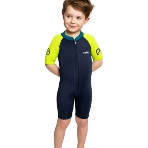 Schnäppchen C-Skins NuWave C-Kid Baby Shorty 3/2 Neoprenanzug Bluestone Lime 2 Jahre / 3XS / 86-94cm