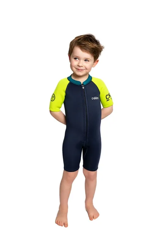 Direkt Vom Hersteller C-Skins NuWave C-Kid Baby Shorty 3/2 Neoprenanzug Bluestone Lime 3 Jahre / 2XS / 94-102cm