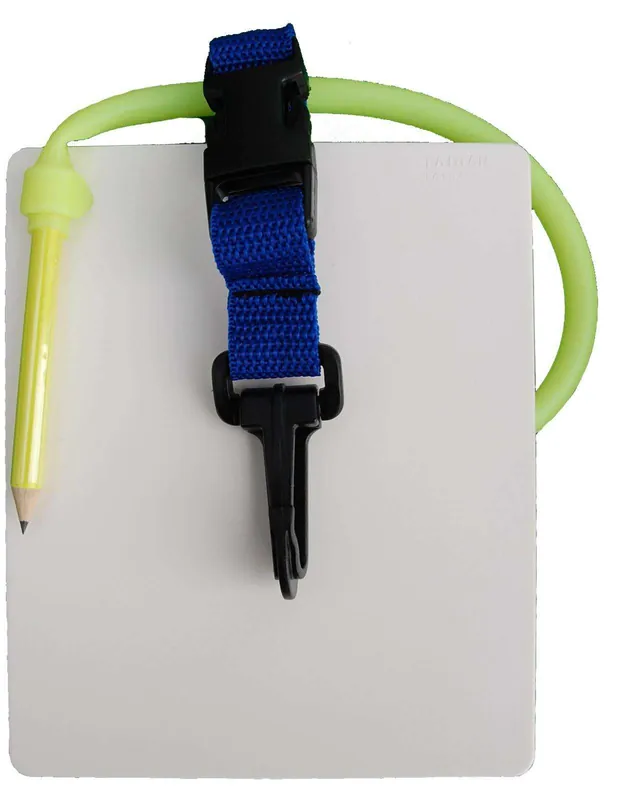 Unterwasser Schreibtafel 15 x 12 cm mit Clip und Stift Expressversand