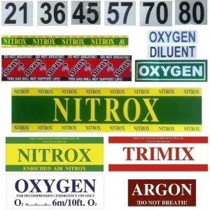 Markenware MOD, Nitrox, Argon, Diluent, Oxygen Sticker, Decals, Aufkleber