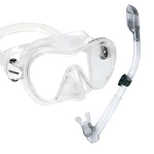 Cressi Schnorchelset F1 Dry Silicon by UWFUN Clear Must-Have