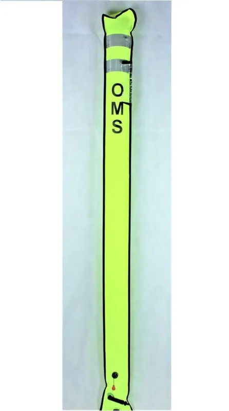 Zertifiziert OMS Signalboje 1,8m ,Hybrid befüllung mit Inflator oder Octopus, GELB