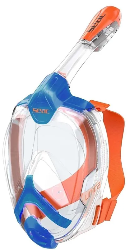 SALE: Seac Vollgesichts Schnorchelmaske UNICA L/XL klar/blau/orange Must-Have