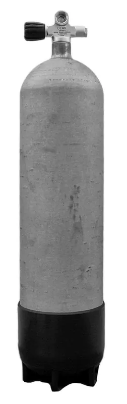 Tauchflasche Hot Dipped, Stahl, 200 Bar, 12L lang - Ventil links Preis Gesenkt