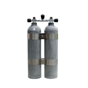 Versand Am Gleichen Tag Aluminium Doppelgerät 200 Bar, G5/8, Absperrbrücke, V 4 Tec Schellen 2 x7L, konkav