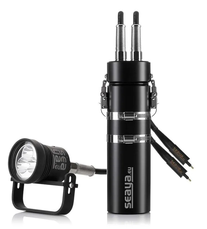 Sonderangebot Seaya Tanklampe, Tauchlampe LED 30W Narrow mit Akkutank 24,15Ah und E/O Cord