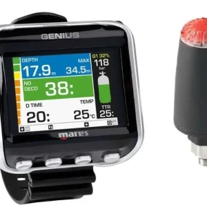 Mares Tauchcomputer Genius schwarz mit Sender Neu