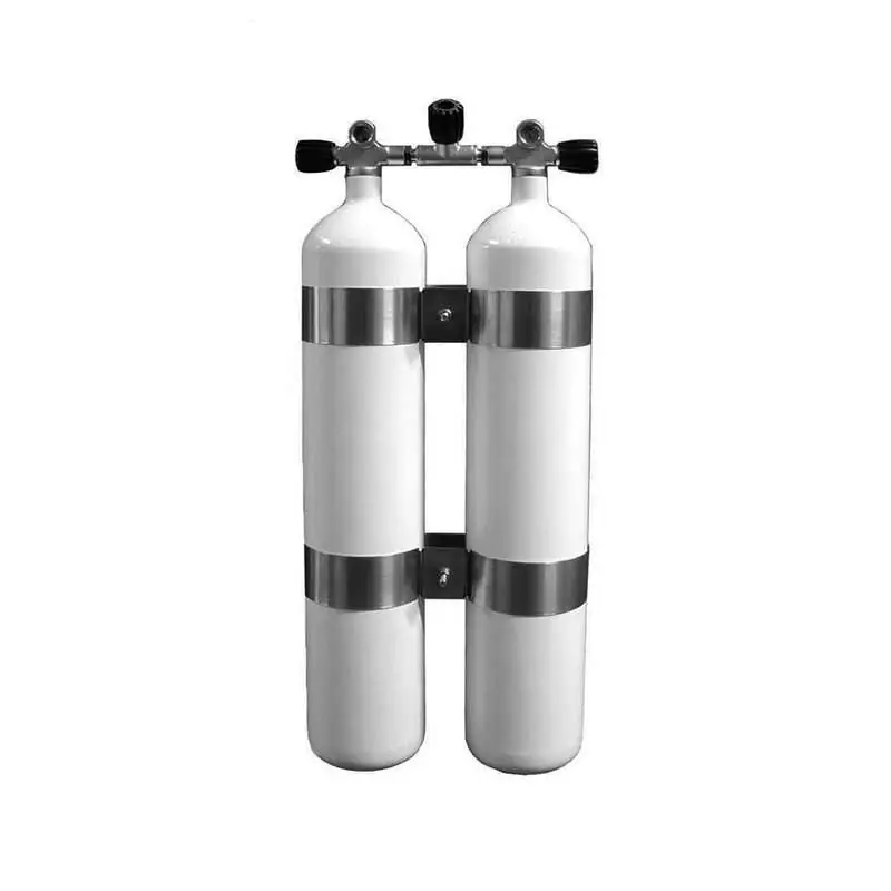 ECS Doppel 8,5L /232 bar Stahl TG konkav mit V4TEC Schellen und Absperrbrücke Sofort Bestellen