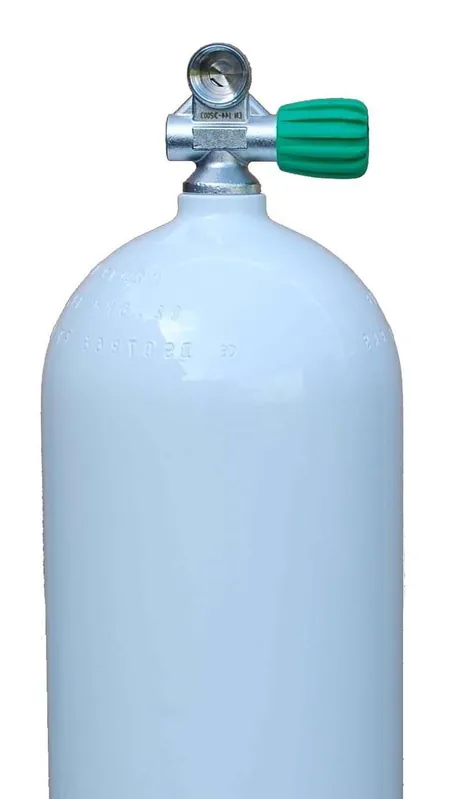 Kracherpreis Stage Aluminium Tauchflasche weiß, Nitrox M26x2, 5,7L 40cft, rechts