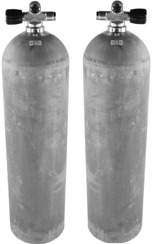Sonderangebot Stage Aluminium Sidemount Tauchflaschen Set 80cft, 11,1L Dirty Beast