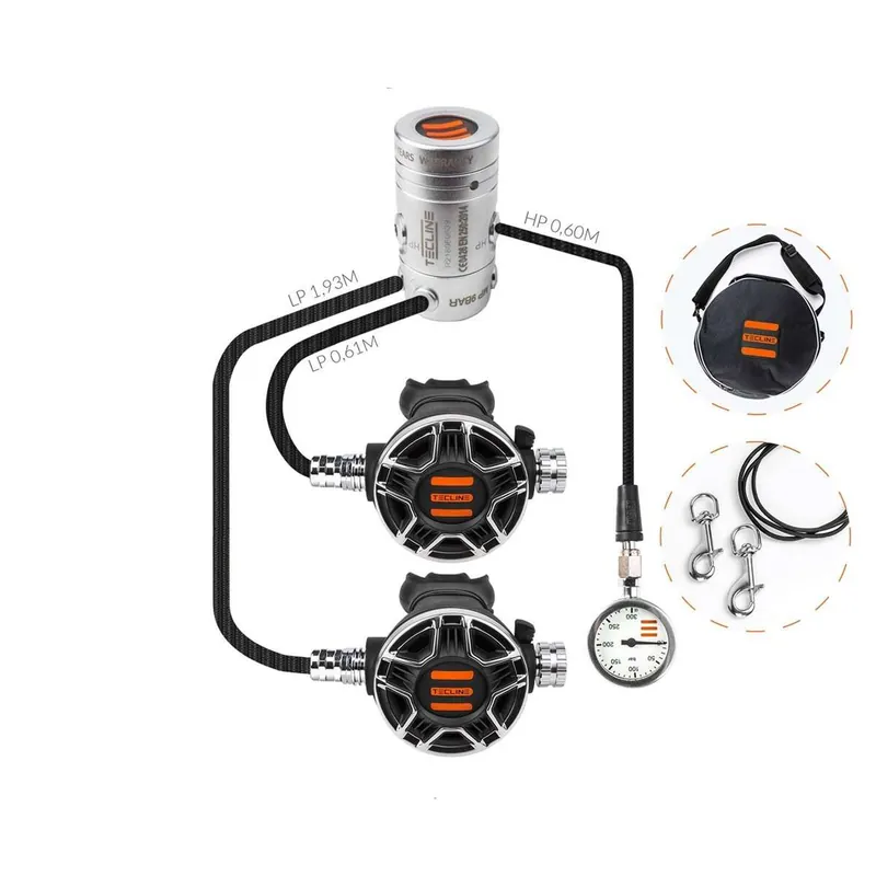 Top-Preis Tecline Atemregler Set R2 Tec2 SemiTec inkl. Finimeter