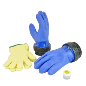 Bestseller Rolock 90 Trockentauch Handschuhsystem mit Trockentauchhandschuhen, blau loses Innenfutter