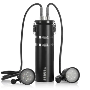 Preisknaller Seaya Tanklampe, Tauchlampe, Videolampe DUAL LED 70W mit Akkutank 13,8Ah und E/O Cord