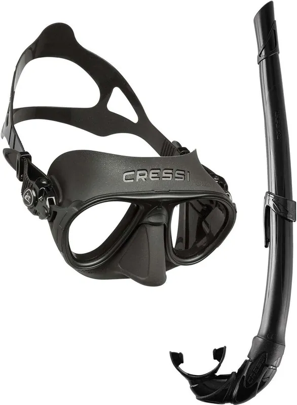 Cressi Schnorchelset Calibro & Corsica Tauch- & Apnoemaske schwarz Direkt Vom Hersteller