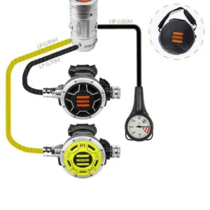 Tecline Atemregler Set R2 TEC1 Set mit Octopus und Finimeter Preisreduziert