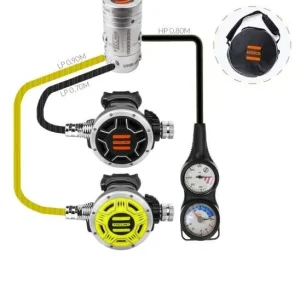 Rabatt Tecline Atemregler Set R2 TEC1 Set mit Octopus, Finimeter und Tiefenmesser