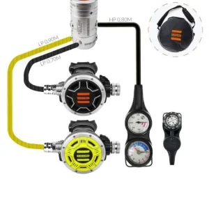 Wochenendangebot Tecline Atemregler Set R2 TEC1 Set mit Octopus, Finimeter, Tiefenmesser und Kompass