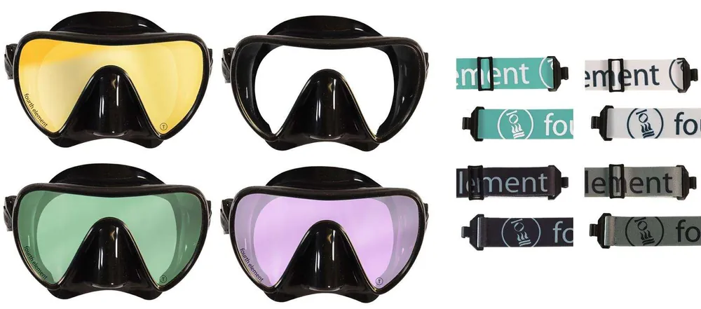 Echt Fourth Element Tauchermaske Scout schwarz mit Maskenband
