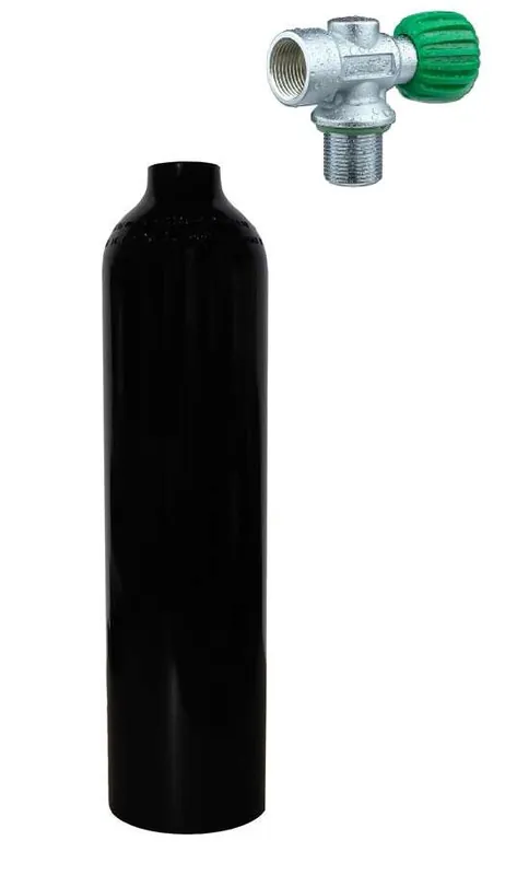 2L MES Alu Rebreather Sauerstoff O2 Oxygen Flasche 200 bar Aktuell