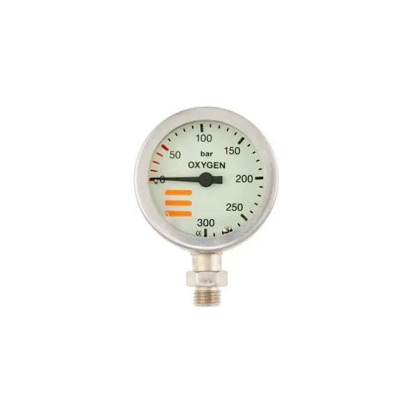 Tecline Finimeter SPG, 52 mm, für Sauerstoff, Nickel, 230 bar Begrenztes Angebot