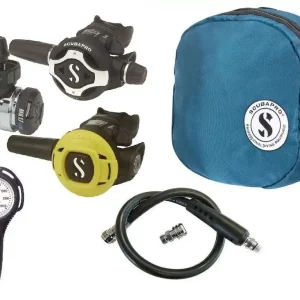 Online Kaufen Scubapro Atemregler Set MK17 EVO2 S620 Ti mit S270 Octopus Supersparset mit Tasche, Finimeter und Inflatorschlauch