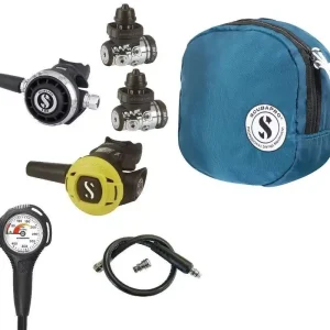 Neu Scubapro Kaltwasser Atemregler Set MK17 EVO2 (2x), G260 mit S270 Octopus, Tasche, Finimeter und Inflatorschlauch
