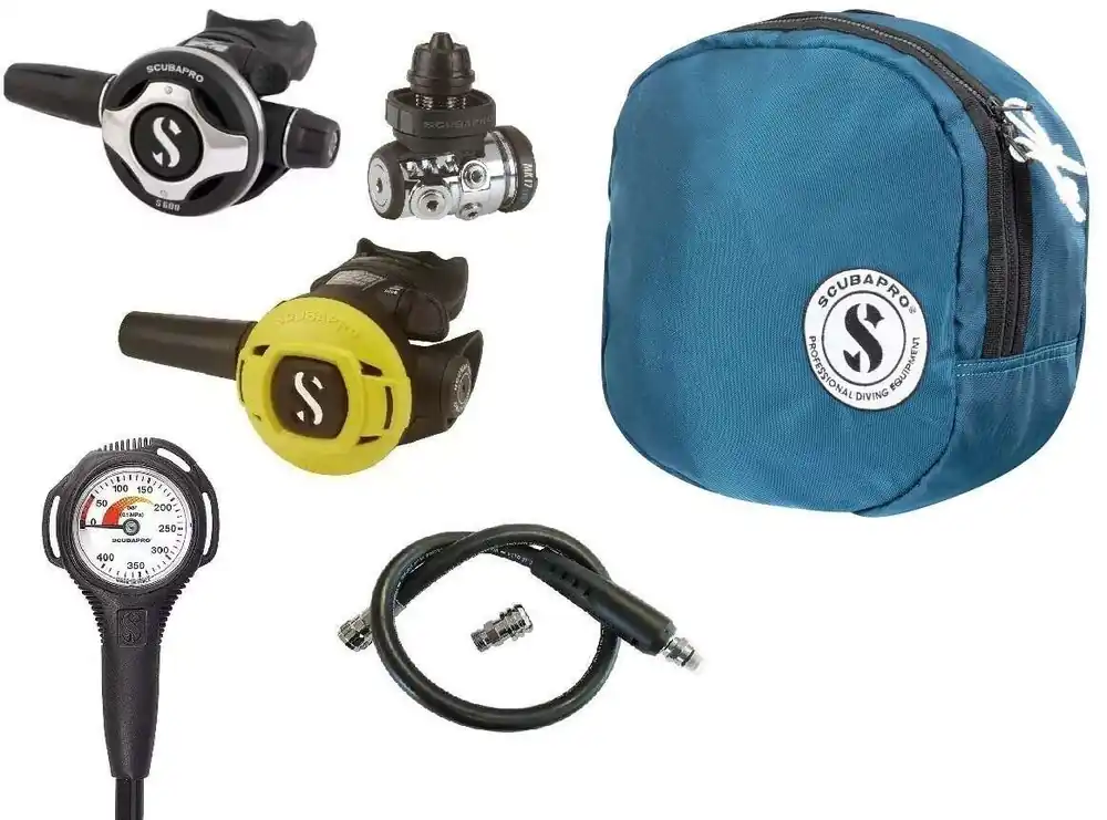 Sale Scubapro Atemregler Set MK17 EVO2 S600, S270 Octopus Supersparset mit Tasche, Finimeter und Inflatorschlauch